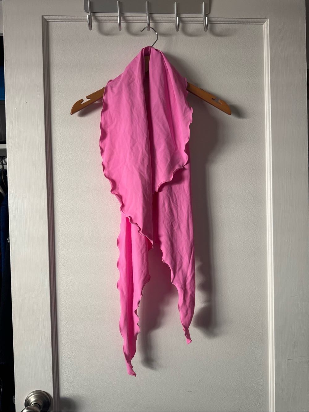 Y2K Barbiecore Pink Lettuce Trim Multi-Wear Scarf Top